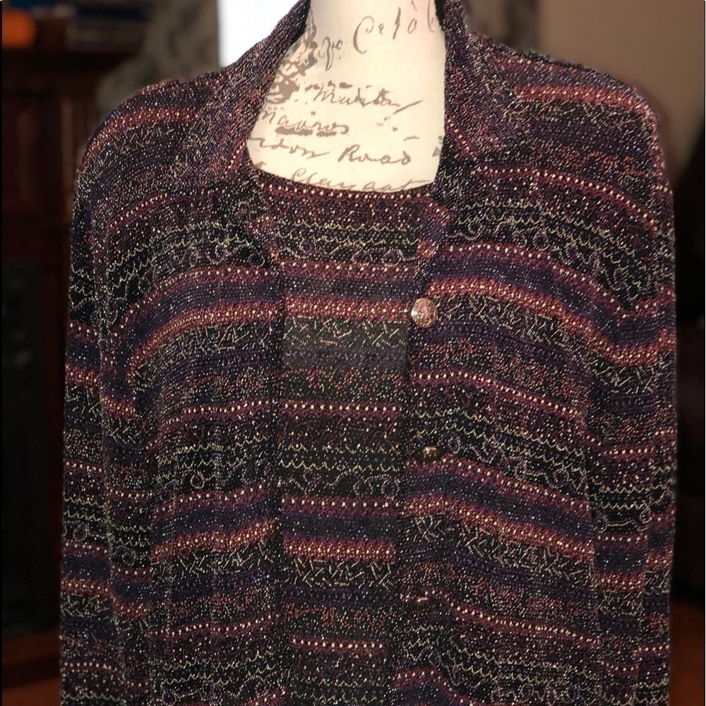 Vintage N Touch 2 piece sleeveless XL shirt & Large button down cover